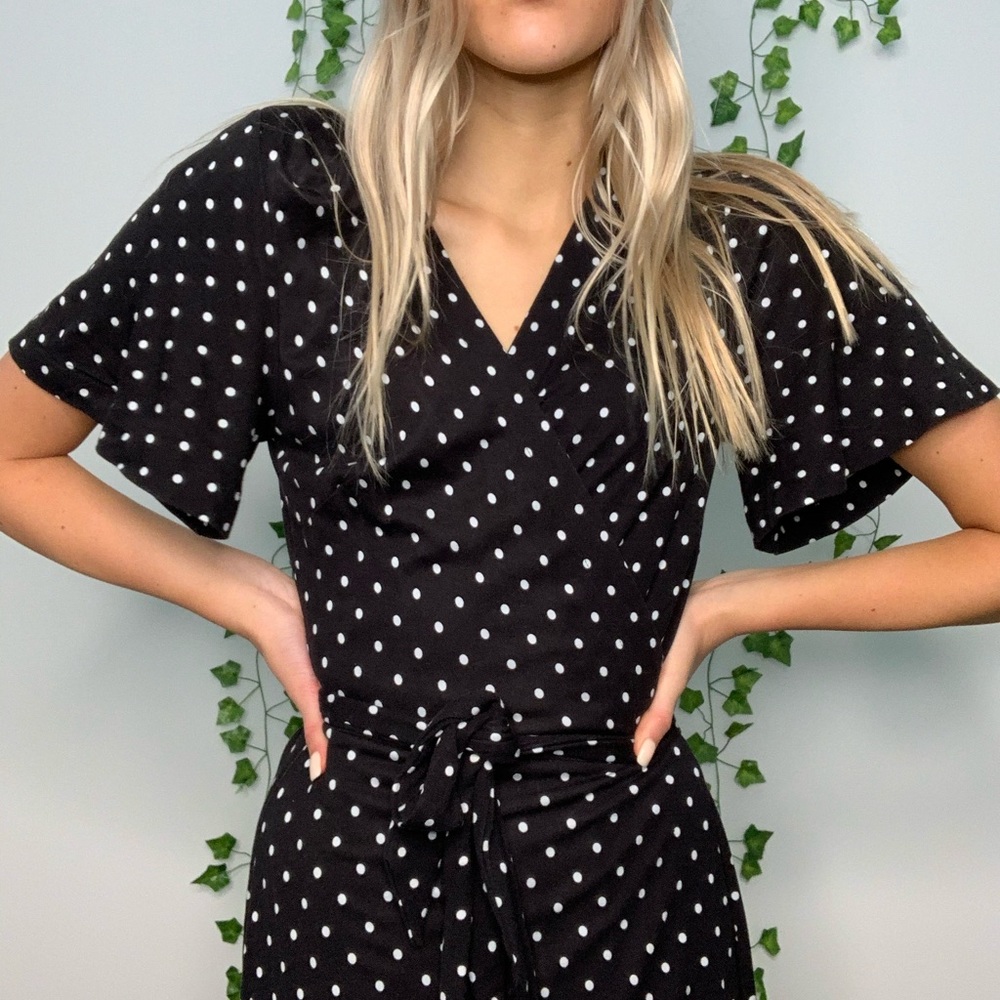 Ann Taylor polka dot wrap Dress